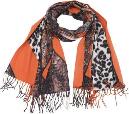 Warme dames sjaal panterprint luipaard - leopard - luipard - Orange