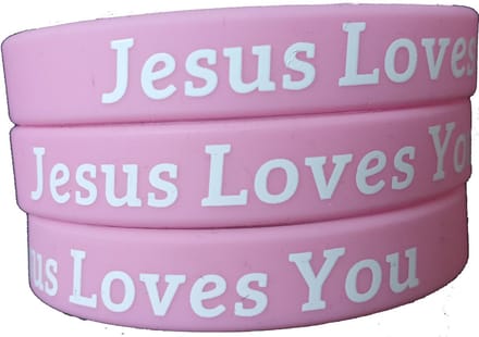 Siliconen Armband - Jesus Loves You - Roze