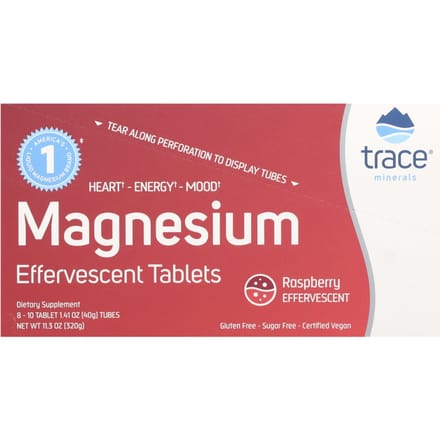 Trace, comprimés effervescents de magnésium, framboise, 8, 10 comprimés chacun