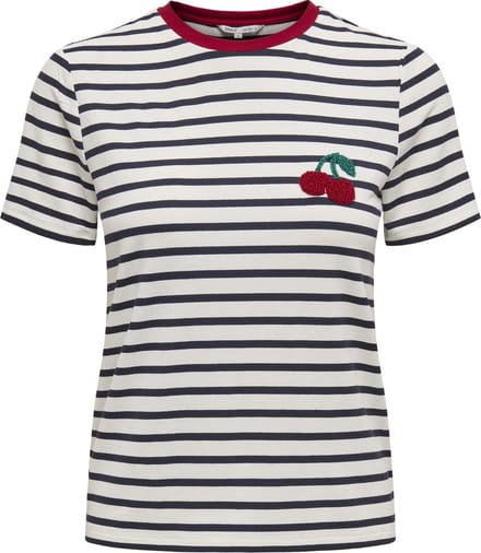 Only T-shirt Onlheart Life S/s Tee Jrs Noos 15318959 Cloud Dancer/night Sky Dames Maat - M
