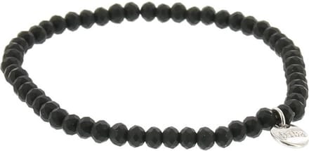 Biba Kralen Armband Mat Zwart | 4 mm