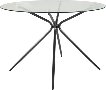 Silvie-Eettafel - Rond Glas/Zwart