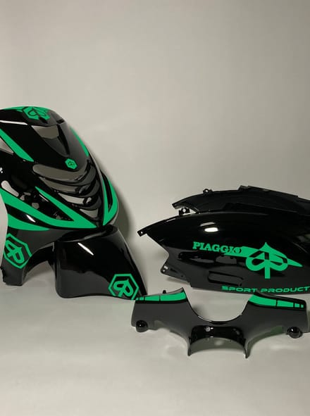 Piaggio Zip Stickerset - Crossed - Groen
