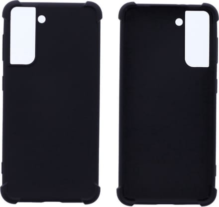 Shockproof Flexibele achterkant Silicone hoesje zwart Geschikt voor: Samsung Galaxy S21 Plus