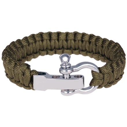 Paracord armband Legergroen met Zilverkleurig