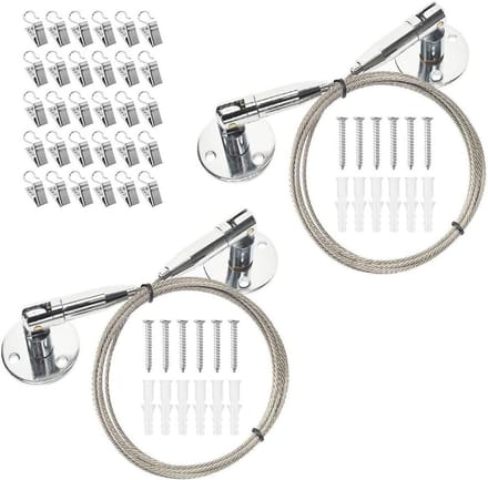 Draad Organizer - Kabel Display - Kunst Tonen - Verstelbaar Lengte - 2 Meter - Zilver