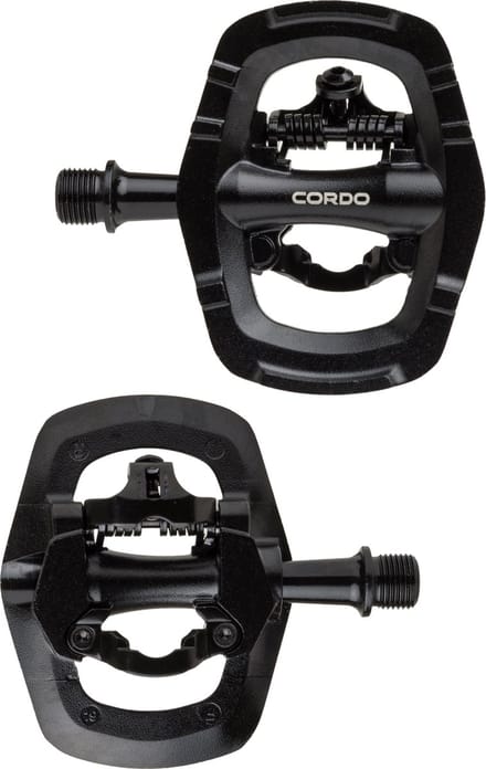 Cordo Double - MTB Pedalen - SPD klikpedalen - Multifunctionele Platformpedalen - Zwart