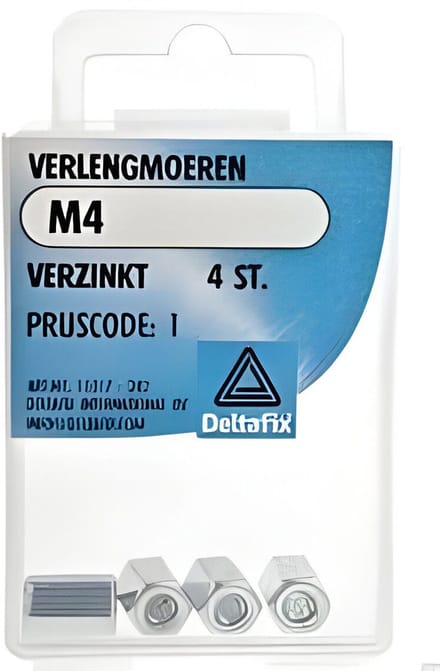 Deltafix - Verlengmoer m4 verz 4st