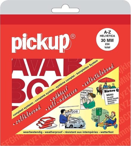 Pickup plakletters boekje Helvetica rood - 30 mm