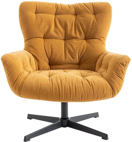 Vente-unique Draaifauteuil van gele stof OPHELIE