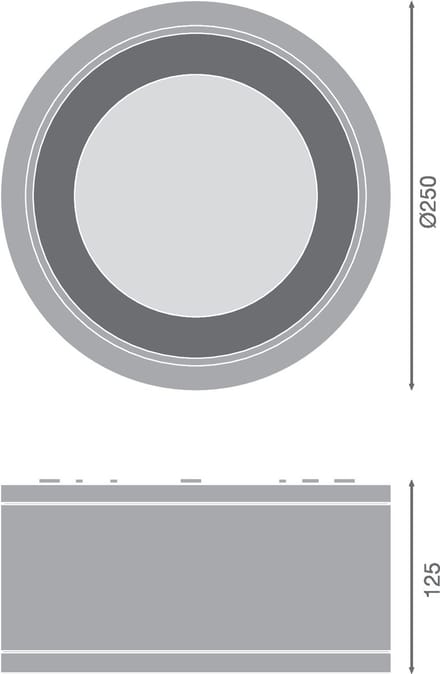 Ledvance LED Downlight Surface IP65 Aluminium Wit 45W 4725lm 60D - 830 Warm Wit | IP65