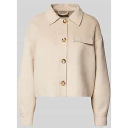 Overhemdjack met wol en labeldetail