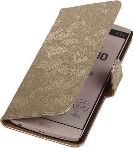 LG V10 - Lace Goud Booktype Wallet Hoesje