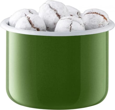 LSA Utility Voorraadpot - Incl. Eikenhouten Deksel - Geëmailleerd Staal - Ø 18 x 14 cm - Groen
