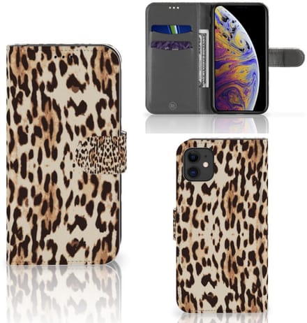 Apple iPhone 11 Telefoonhoesje met Pasjes Leopard