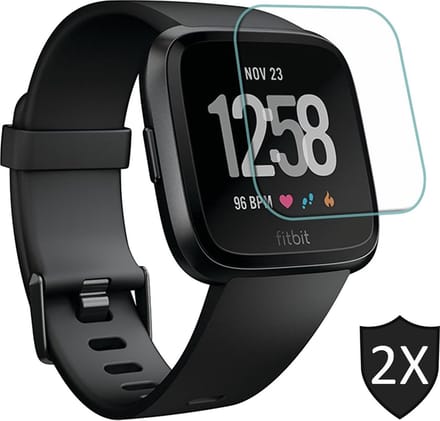 Screenprotector geschikt voor Fitbit Versa Lite - Tempered Glass Gehard Glas - 2 Stuks