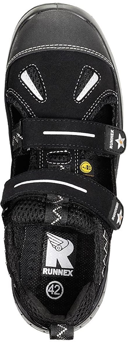 RUNNEX S1-ESD-veiligheidsitalb -schoen TeamStar Zwart/Zilver