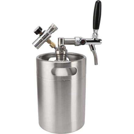 Mini Bierfust Growler 5L RVS Draagbaar Onder Druk Thuis Tap Systeem met 60PSI L gray