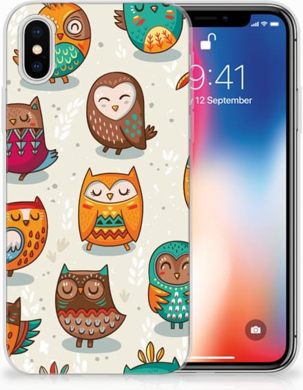 Apple iPhone X | Xs TPU Hoesje Vrolijke Uilen