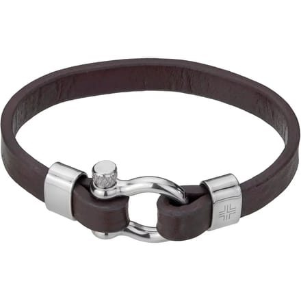 Echt leer en roestvrij stalen armband Philipp Blanc Paul
