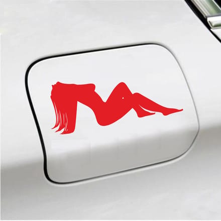 Bumpersticker - Dame - 7,3 X 18 - Rood