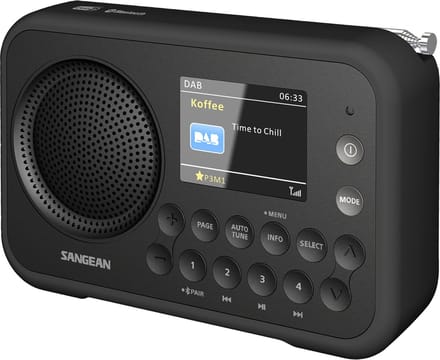 Sangean DPR-76BT Zakradio DAB+, VHF (FM) AUX, Bluetooth Toetsvergrendeling Grijs
