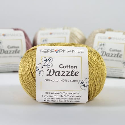 3 bollen Performance Cotton Dazzle 66 geel - katoen met viscose - glans haakkatoen