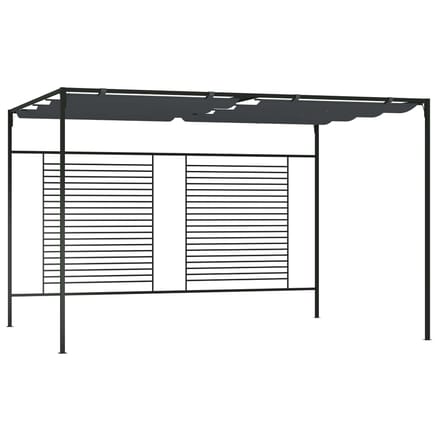vidaXL - Prieel - met - uittrekbaar - dak - 180 - g/m² - 4x3x2,3 - m - antracietkleurig