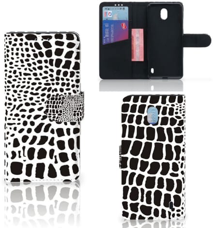 Nokia 1 Plus Telefoonhoesje met Pasjes Slangenprint