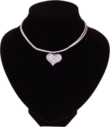 Kinderketting wit met hartje