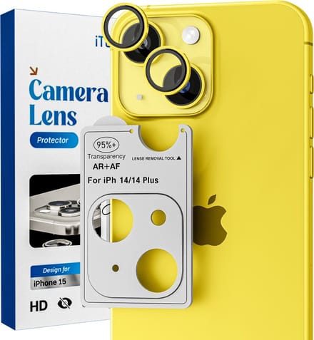Camera Lens Screen Protector - Geschikt voor iPhone 14/14 Plus - 9H Bescherming - Geel