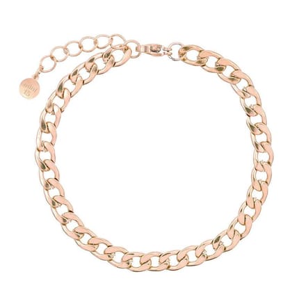 Mint15 Armband platte schakel - Roségoudkleur RVS/Stainless Steel