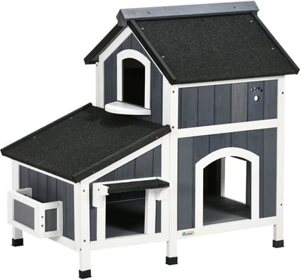 PawHut Katzenhaus mit Blumenkasten D30-670V00