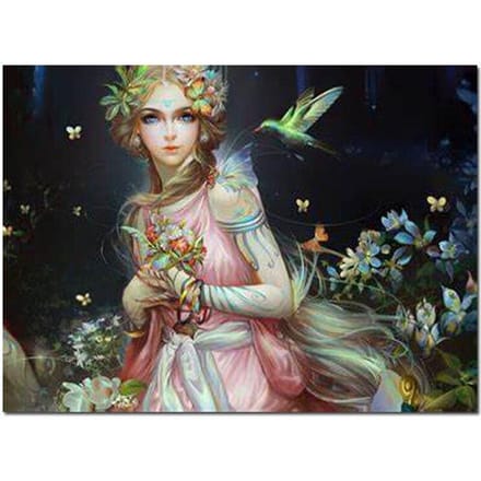 Diamant peinture strass point de croix fée forêt elfe diamant broderie 20X30CM gray
