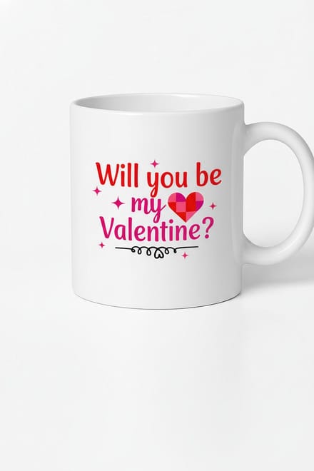 Valentijn Mok 'Will You Be My Valentine?' | Romantisch Cadeau met Hartjes