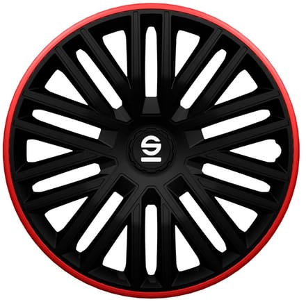 Sparco Wieldoppen Bergamo 15 inch Zwart Rood - 4 stuks