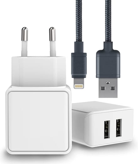 Adapter geschikt voor iPhone / iPad - Lightning naar usb Kabel - 2 Meter - Usb Adapter - Oplader 2 Poorten - Usb Stekker