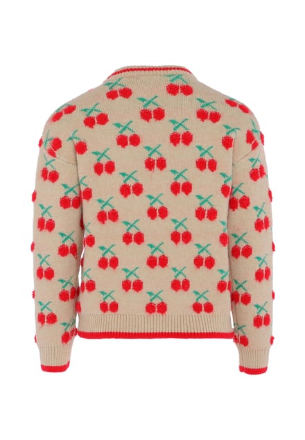 Mymo Jumper Dames GEBROKEN WIT KERSENROOD