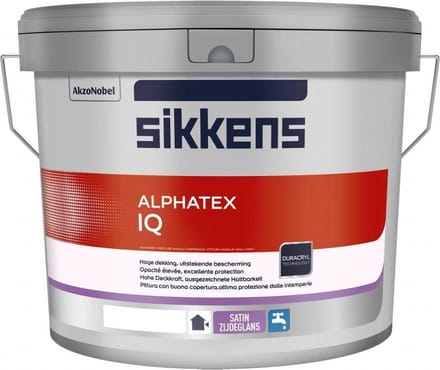 Sikkens Alphatex IQ Zijdeglans - 10 Liter - Wit / Kleur   8711115338965   Verf