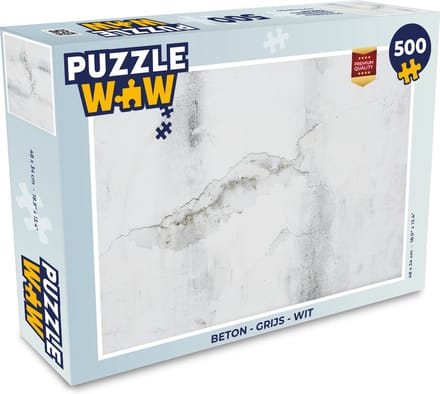 Puzzel Beton - Grijs - Wit - Legpuzzel - Puzzel 500 stukjes