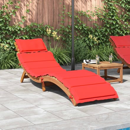 vidaXL | Ligbed | met kussen taupe 55 x 184 x 64cm Massief Acaciahout