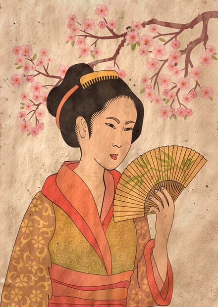 Geisha (REVERSED)- Mint by Michelle decoupage papier A3