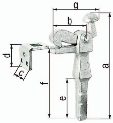 GAH Gate Brake - Grijs Gietijzer - Gedraaid - 6.5 mm