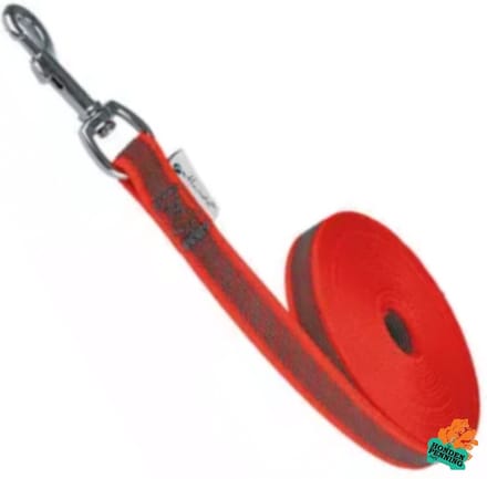 honden zoeklijn anti slip 10 meter x 20 mm rood
