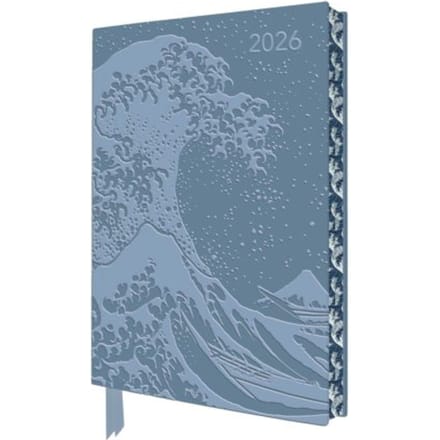 Katsushika Hokusai: The Great Wave 2026 Artisan Art Vegan Leather Diary Planner - Page To View - Tree Flame
