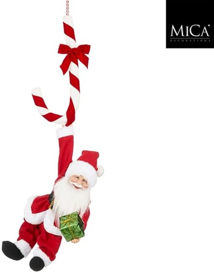 Mica Decorations kersthanger kerstman rood / wit 36 x 16 x 82 cm