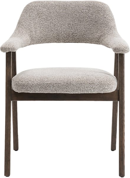 Eetkamerstoel Coralie – gerookt massief eiken – stof Beige – OTE Milan 103 - gemonteerd