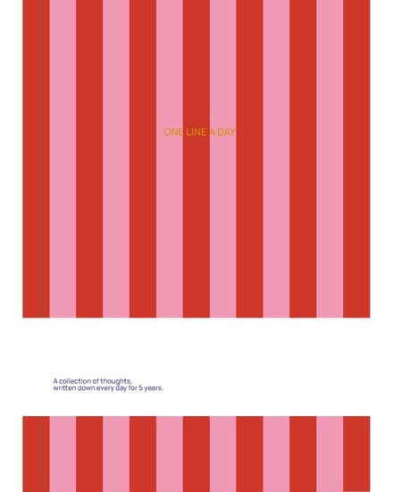Fabrique - One Line a Day - Dagboek voor 5 jaar - Roze rood gestreept