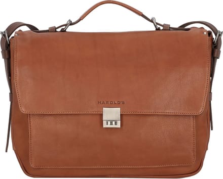 Harold's Aktentas Leder 37 cm Laptopvak - 43cm (17 duim) - cognac/braun