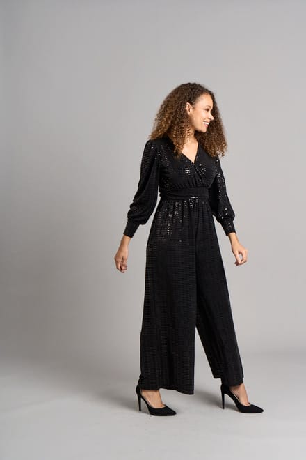 Carla Pailletten Jumpsuit - Zwart
